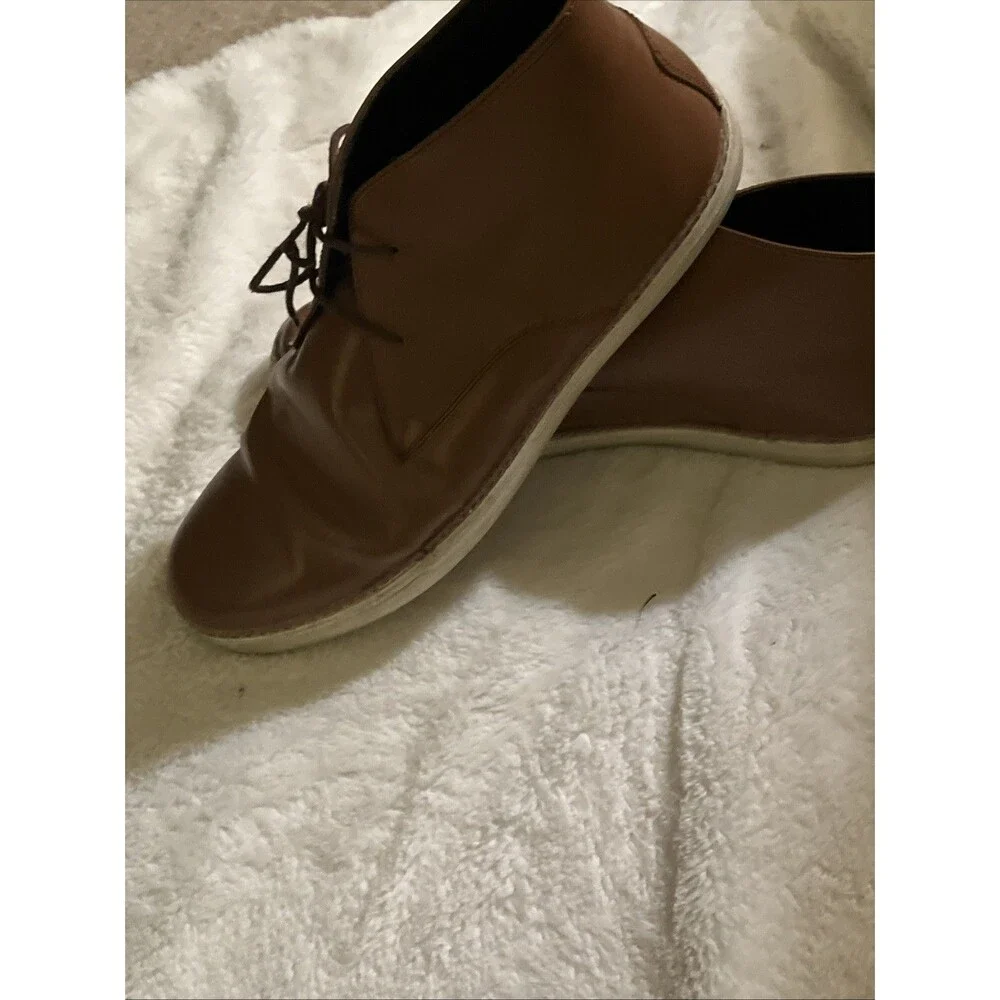 CLARKS COLLECTION Mens Brown Round Toe Lace-Up Leather Chukka Boots 12M